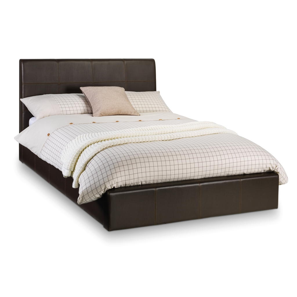 Beds Storage Padded Brown Faux Leather Bed Frame - King Size 5ft - Free Next Day Or Day Of Choice Delivery*