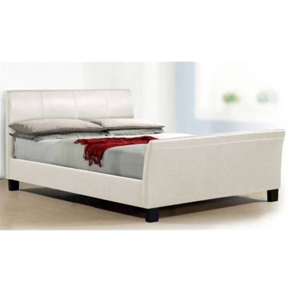 Faux Leather Sleigh Bed Frame Small Double Free Next Day Delivery Faux Leather Sleigh Bed Frame Small Double Free Next Day Delivery