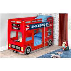 Premium London Red Bus Bunk Bed 2 x 3ft (90cm) - Best Seller