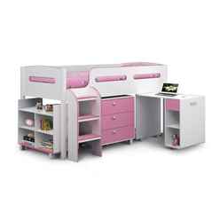 Pink & White Cabin Bed 3ft (90cm) 