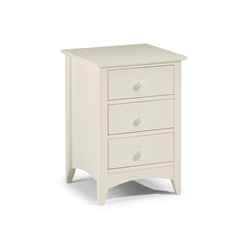 Stone White Bedside Drawer - 3 Drawers