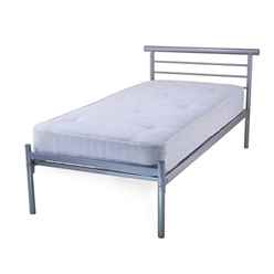 Contract Mesh Silver Metal Bed Frame - Single 3ft