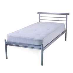 Contract Mesh Silver Metal Bed Frame - Small Double 4ft