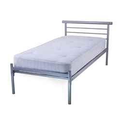 Contract Mesh Silver Metal Bed Frame - Double 4ft 6"