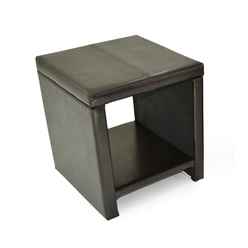 Brown Texas Faux Leather Bedside Table 