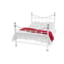 Cambridge Gloss White and Chrome Bed Frame - King Size 5ft 