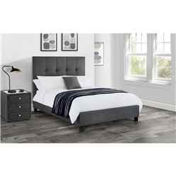 Premium - Slate Grey Fabric Bed Frame - King 5ft (150cm) - Best Seller