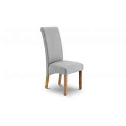 Shale Grey Fabric and Oak Finished Dining Chair 