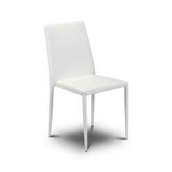 Soft Faux Leather White Stacking Chair 