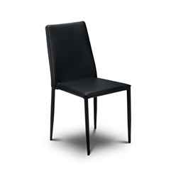 Soft Faux Leather Black Stacking Chair 