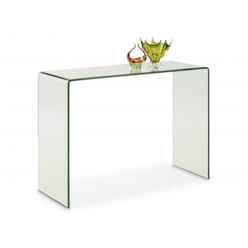 Contemporary Curved Glass Console Table 