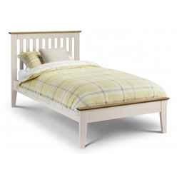 Premium Timeless Two Tone Stone White and Oak Bed Frame - Single 3ft (90cm)