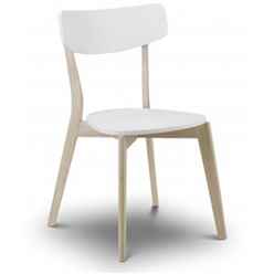 Limed Oak and White Finish Dining Chair 