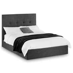 Slate Grey Fabric Lift Up Storage Bed Frame - King Size - 5ft - 150cm