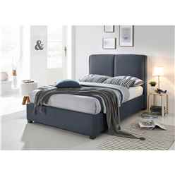 Designer Fabric Dark Grey Bed Frame - Double 4ft 6"