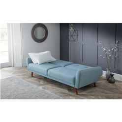 Blue Linen Fabric Sofa Bed