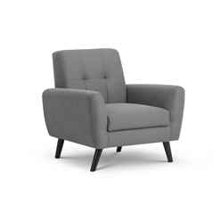 Grey Linen Fabric Arm Chair