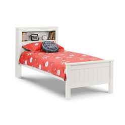 New England White Lacquer Bookcase Bed Frame - Single 3ft (90cm) 
