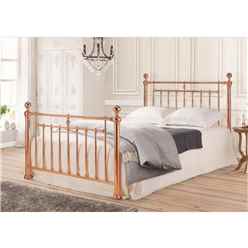 Rose Gold Finish Classic Metal Bed Frame - Double 4ft 6"