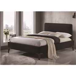 Wooden Footed Black Fabric Bed Frame - King 5ft