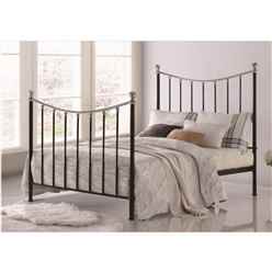 Contemporary Curved Black Metal Bed Frame - Double 4ft6"