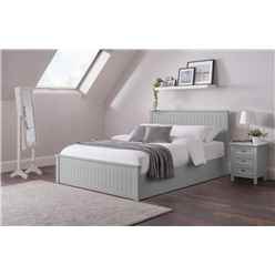 New England Dove Grey Ottoman Bed - Double 4ft 6" (135cm)