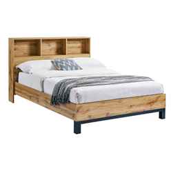 Premium Oak Finish Bookcase Bed - Double 4ft 6" (135cm)