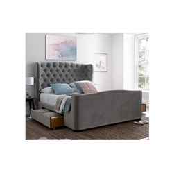 Premium - Slate Velvet 2 Drawer Storage Bed Frame - King Size 5ft (150cm)