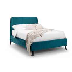  Premium - Teal Velvet Curved Bed Frame - Double 4ft 6" (135cm)