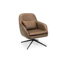 Brown Faux Leather Swivel Chair