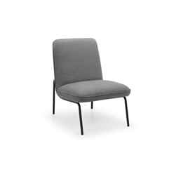 Grey Cushion Chair with Black Metal Frame