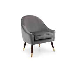 Grey Velvet Cushion Armchair