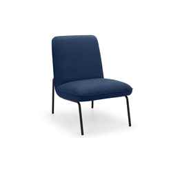 Blue Cushion Chair with Black Metal Frame