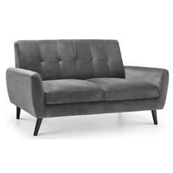 Grey Velvet Two Seater Sofa