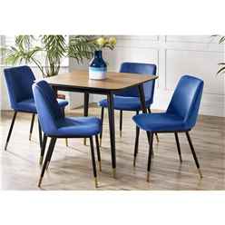 Square Dining Table & 4 Delaunay Blue Chairs