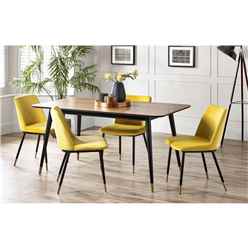 Rectangular Table & 4 Delaunay Mustard Chairs
