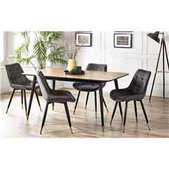 Rectangular Table & 4 Hadid Grey Chairs