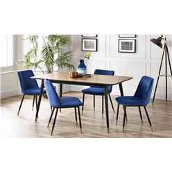 Rectangular Table & 4 Delaunay Blue Chairs