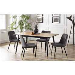 Rectangular Table & 4 Delaunay Grey Chairs