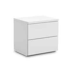 White High Gloss Bedside Drawer - 2 Drawers