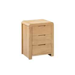 Curve Bedside Table With 3 Drawers