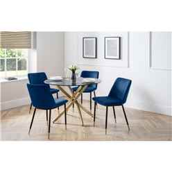 Round Table & 4 Delaunay Blue Chairs