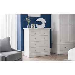 Classical Pine 3+2 Drawer Chest - Surf White