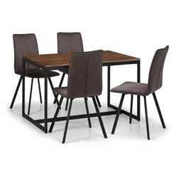 Tribeca Walnut Dining Table & 4 Monroe Chairs