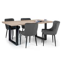 Berwick Dining Table & 4 Luxe Grey Chairs
