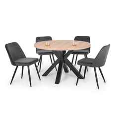 Berwick Round Table & 4 Burgess Grey Chairs