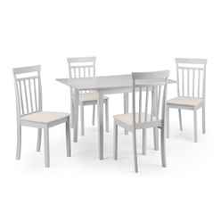 Rufford Dining Table & 4 Coast Chairs - Grey