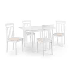 Rufford Dining Table & 4 Coast Chairs - White