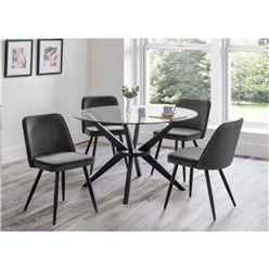 Hayden Dining Table & 4 Burgess Grey Chairs