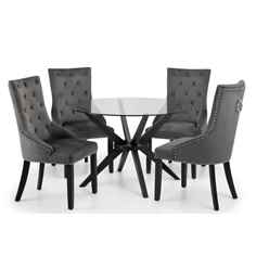 Hayden Dining Table & 4 Veneto Knockerback Chairs